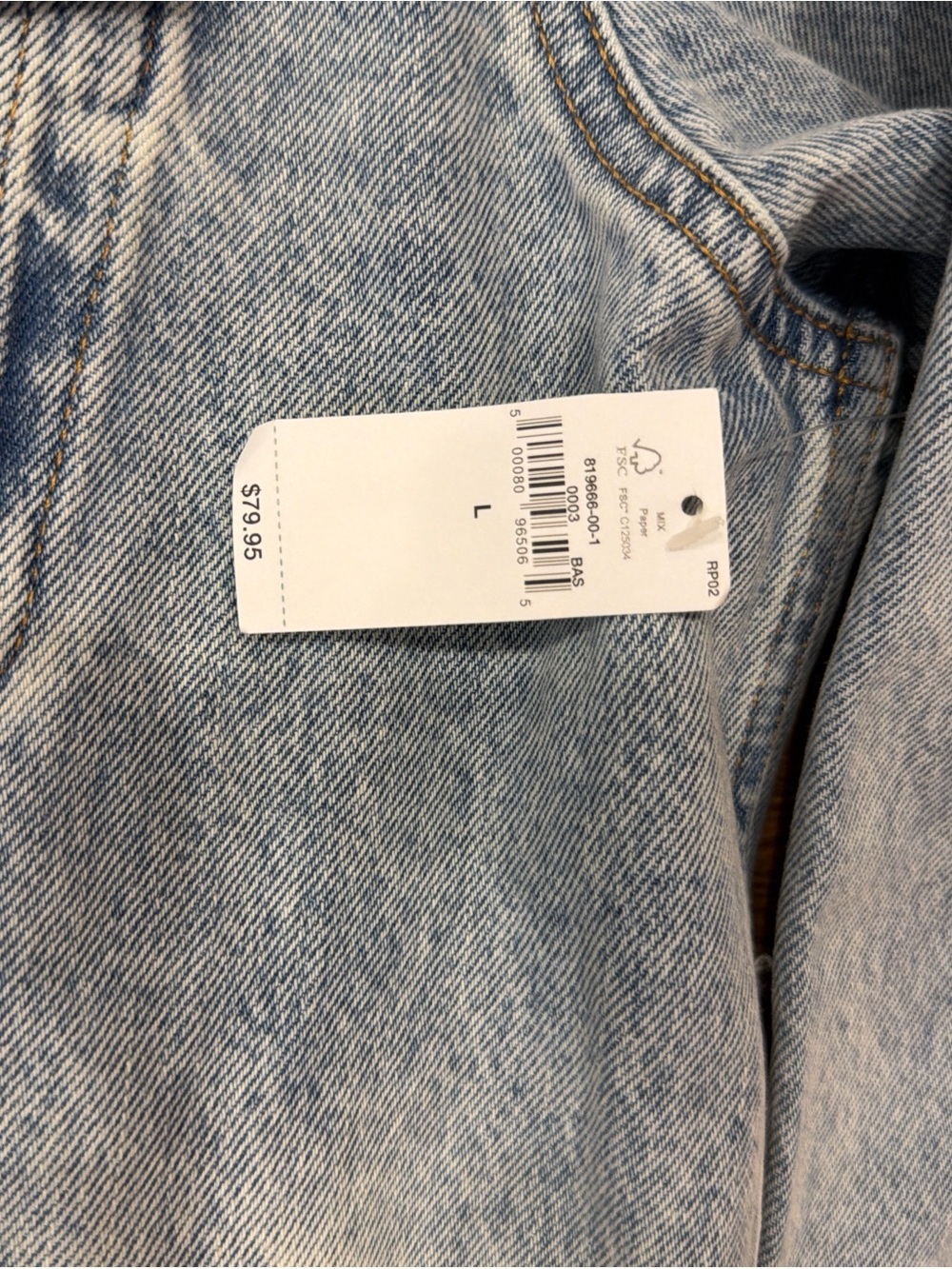 GAP Light Blue Washed Denim Jacket - Picture 3 of 3